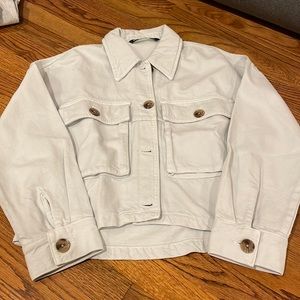 Zara denim jacket in light blue grey